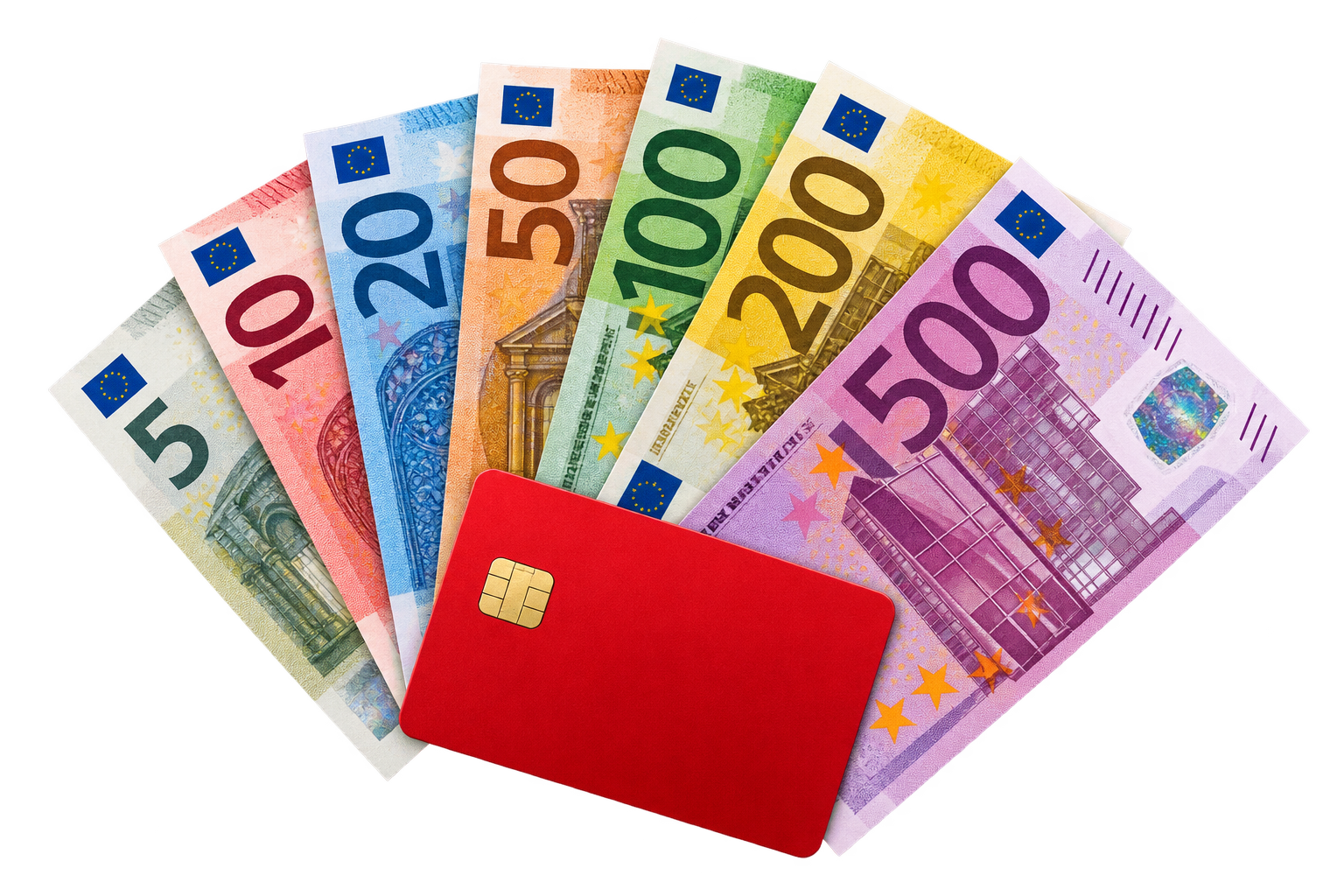 Gefächerte Euro-Banknoten
